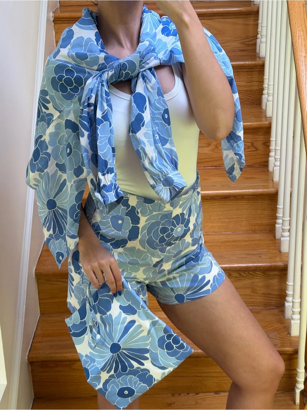 Zara 3-Piece Cotton Blue Floral Set